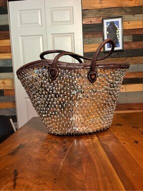 New without tags The Winding Road Handmade Sequin and Bead Moroccan Basket